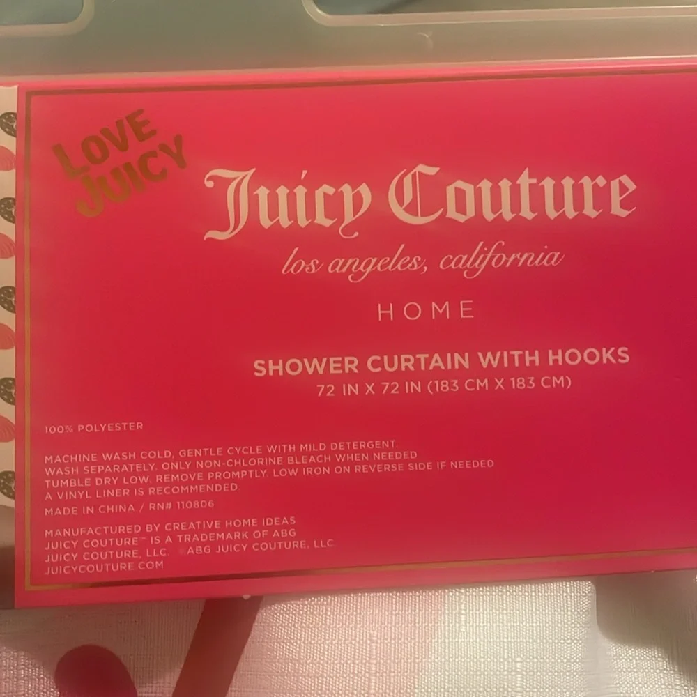 New Juicy Couture Los Angeles Ornament print Fabric Shower Curtain with Hooks